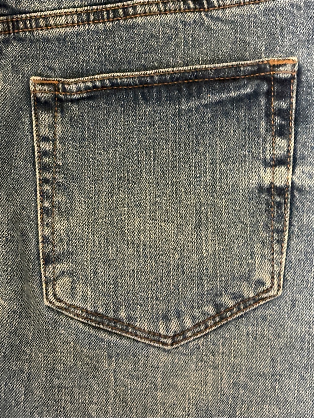 LOFT Medium Blue Denim Skirt with Frayed Hem - Picture 4 of 14
